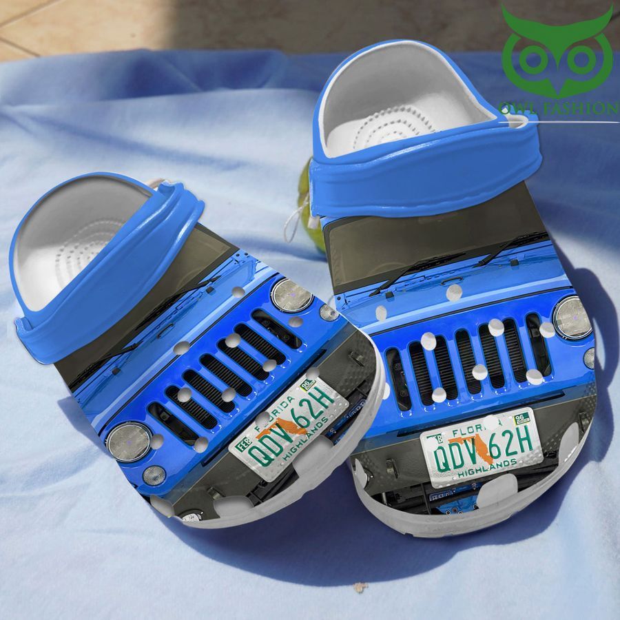 Jeep Florida number plate blue crocs Slippers