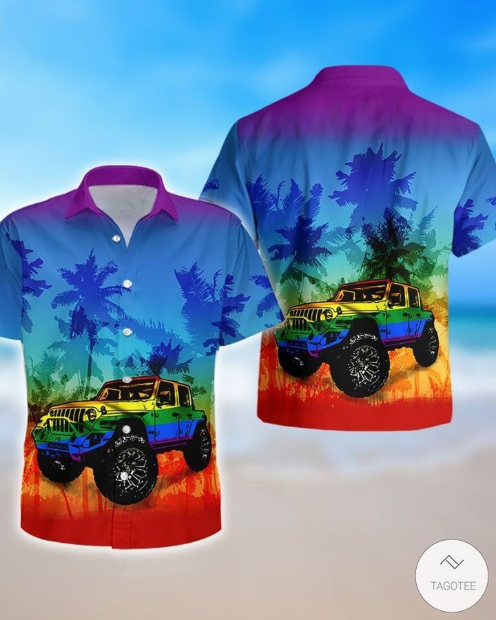 Jeep Lgbt Flag Hawaiian Shirt