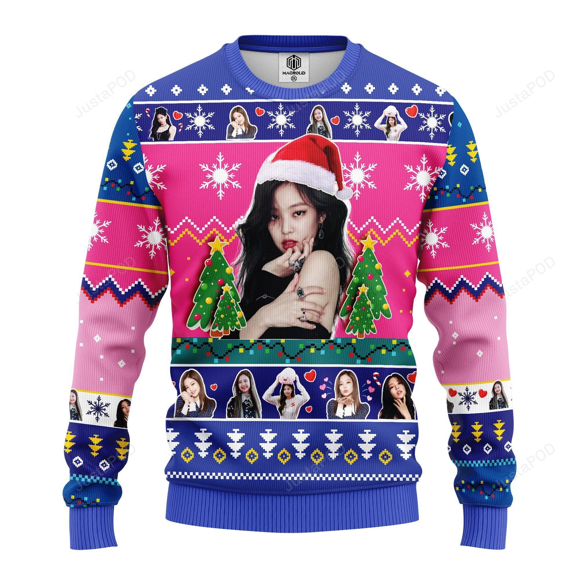 Jenny Black Pink Ugly Christmas Sweater All Over Print Sweatshirt