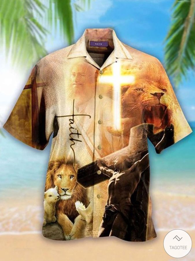 Jesus Faith Hope Love Lion Lamp Hawaiian Shirt
