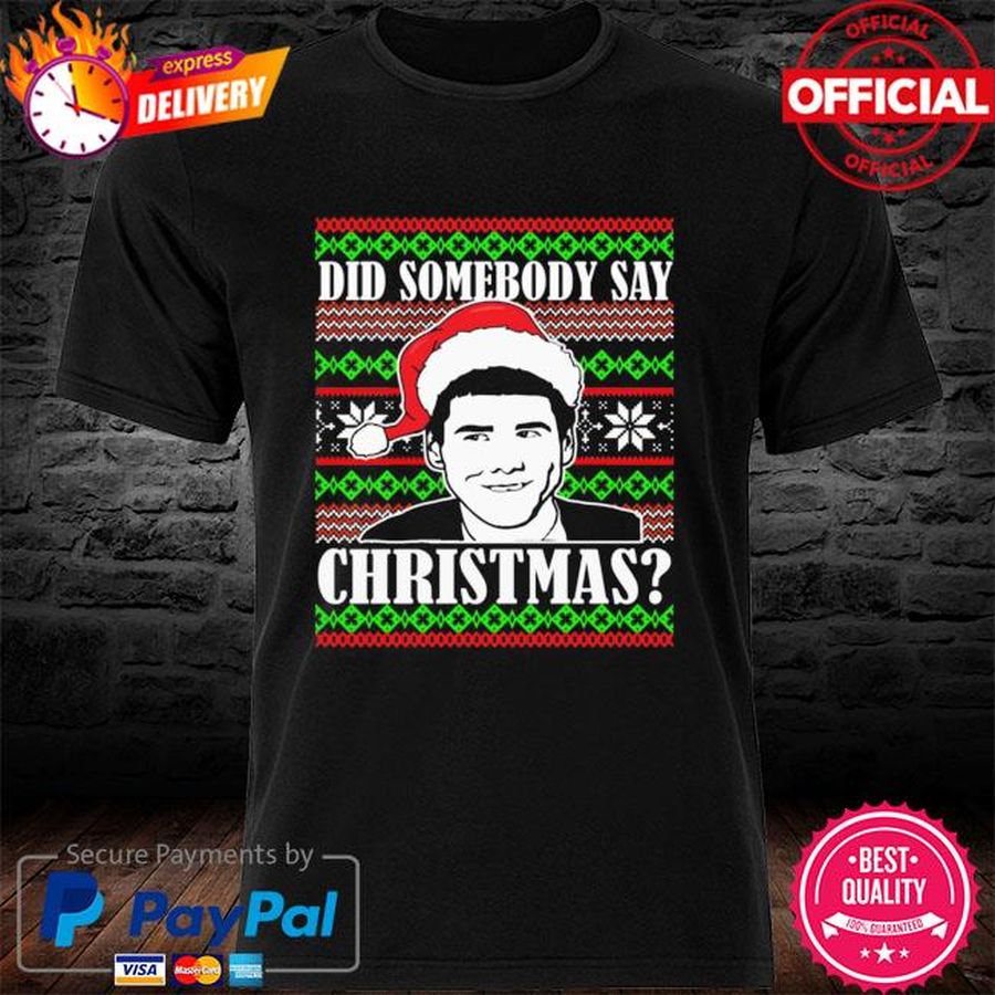 Jim Carrey did somebody say Christmas sweater