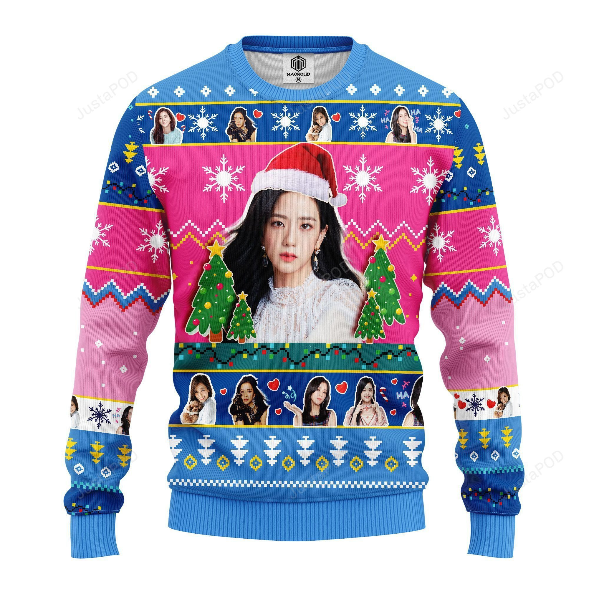 Jisoo Black Pink Ugly Christmas Sweater All Over Print Sweatshirt