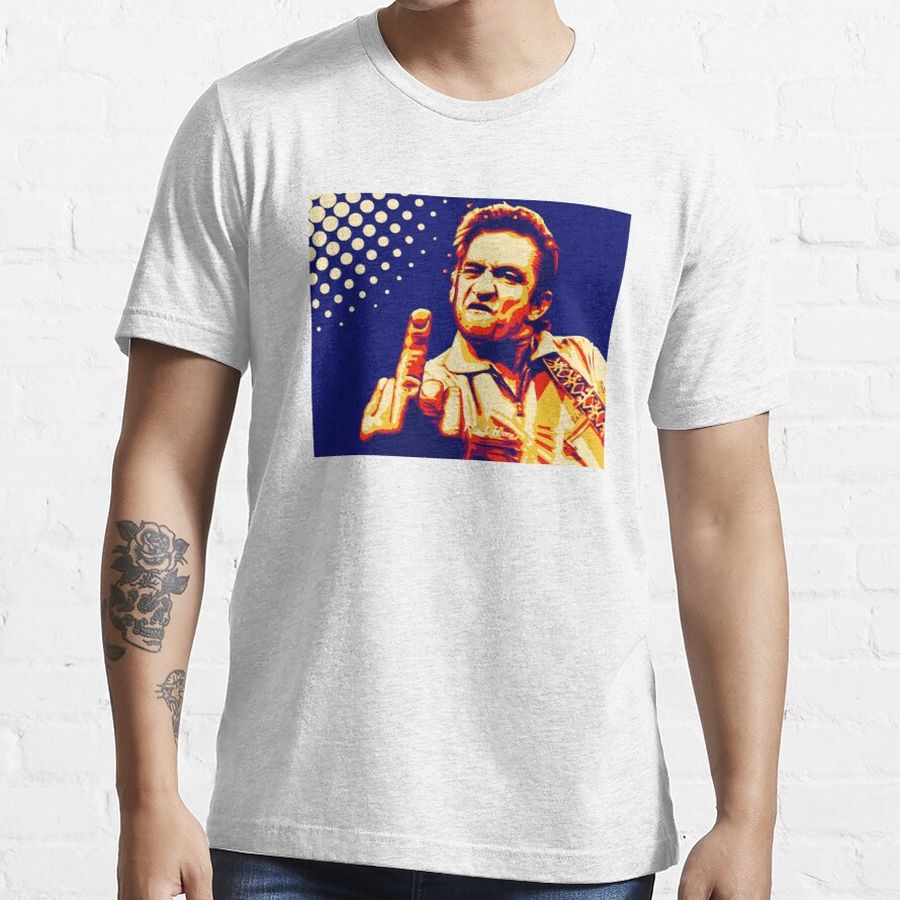 Johnny Cash Giving The Finger Essential T-Shirt