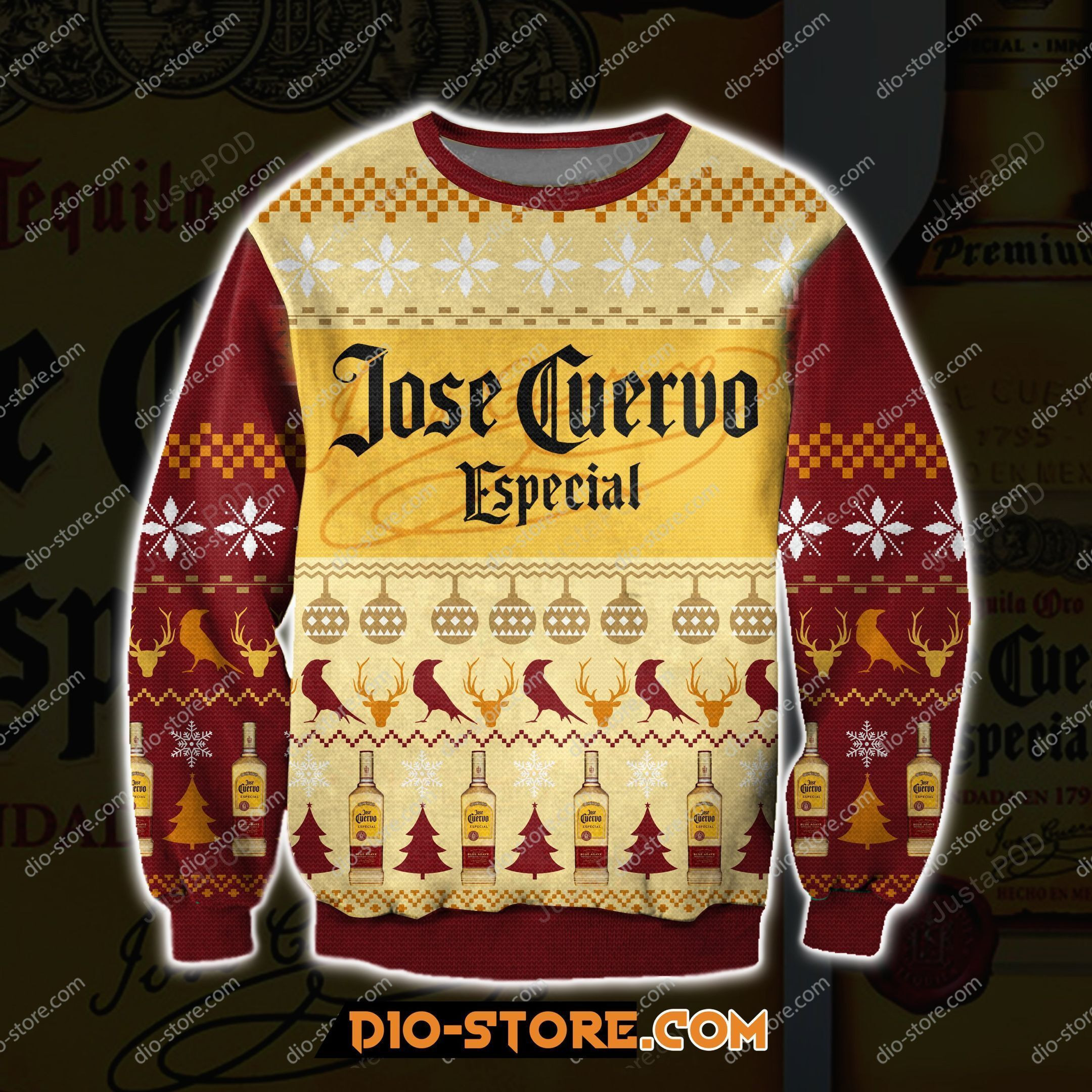 Jose Cuervo Especial Tequila Knitting Pattern 3d Print Ugly Sweater