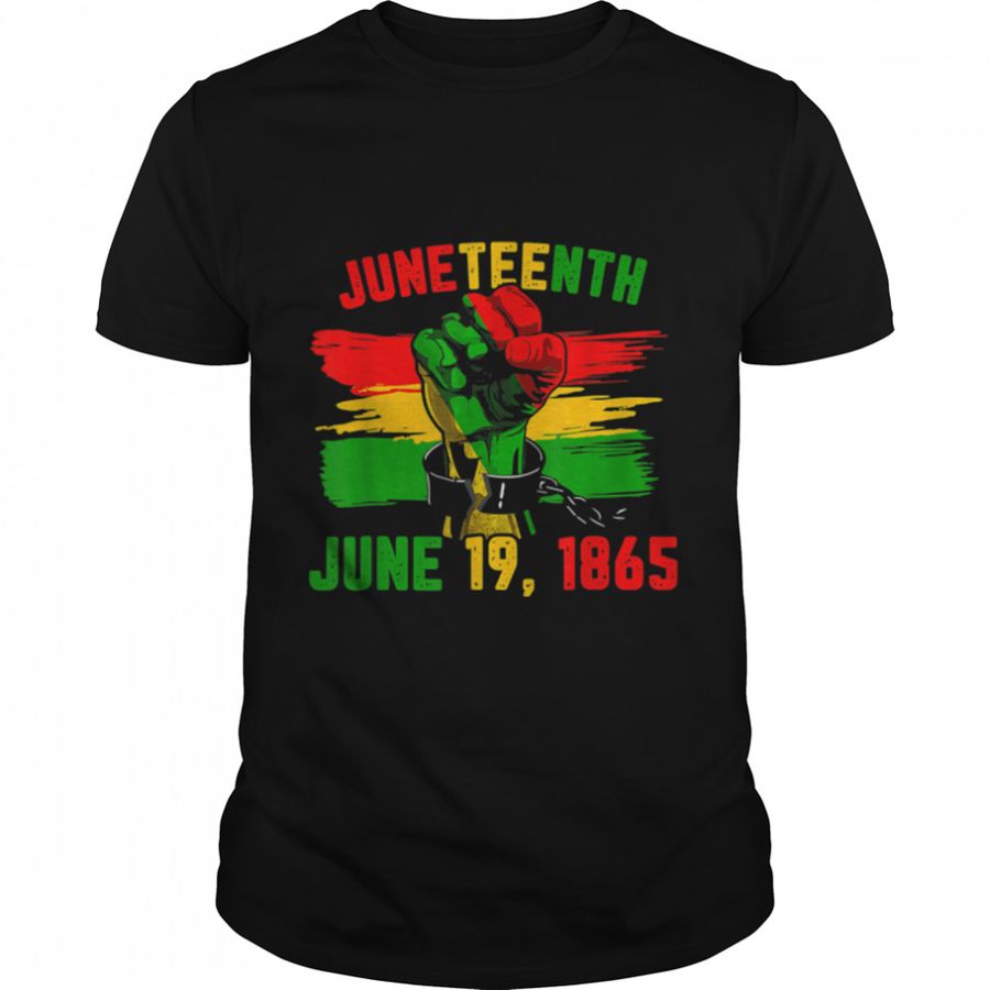 Juneteenth June 19th 1865 Juneteenth Black Freedom Day Flag T-Shirt B0B2DBSPVZ