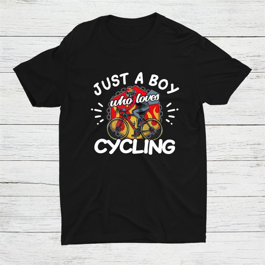 Just A Boy Who Loves Cycling Roadbike Shirt