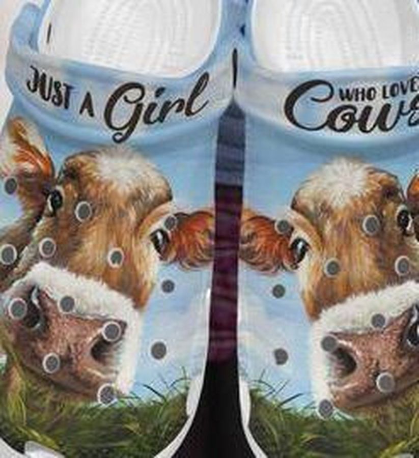 Just A Girl Love Cow Crocs 3d Printed Cow Crocs Charms Cow Crocs Crocband Clog Gift For Farmer Animal Print Water Shoes