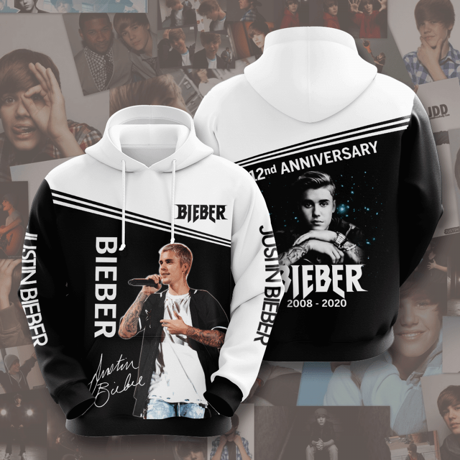 Justin Bieber 12Nd Anniversary 2008 2020 3D Hoodie Sweatshirt.png