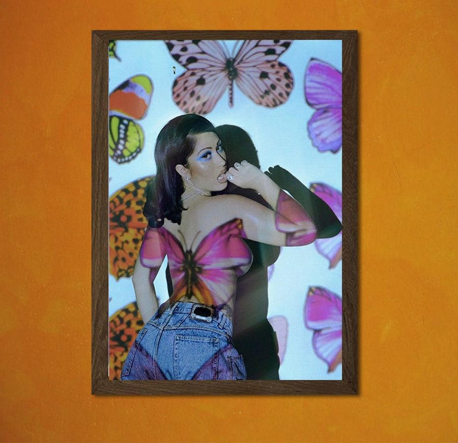 kali uchis butterfly fan home wall decorate art canvas poster,no frame