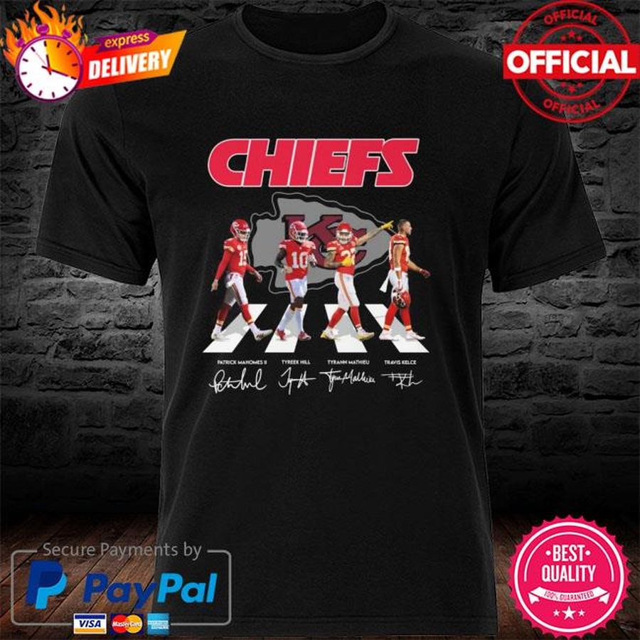 Kansas City Chiefs Abbey Road Patrick Mahomes Tyreek Hill signatures shirt