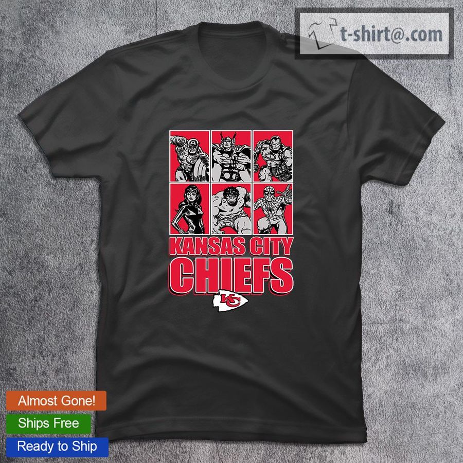 Kansas City Chiefs Disney Marvel Avengers Line-Up shirt