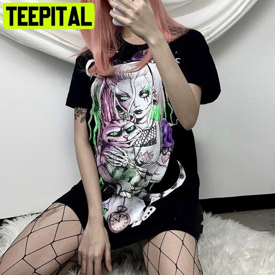 Kawai Gothic Dark Grunge Goth Egirl Cat Trending Unisex T-Shirt