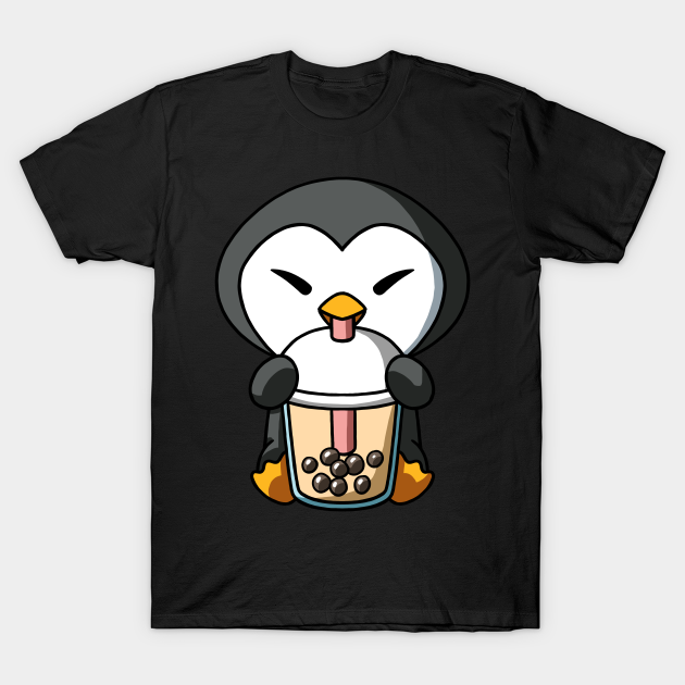 Kawaii Penguin Boba Milk Tea Bubble Tea Anime T-shirt, Hoodie, SweatShirt, Long Sleeve