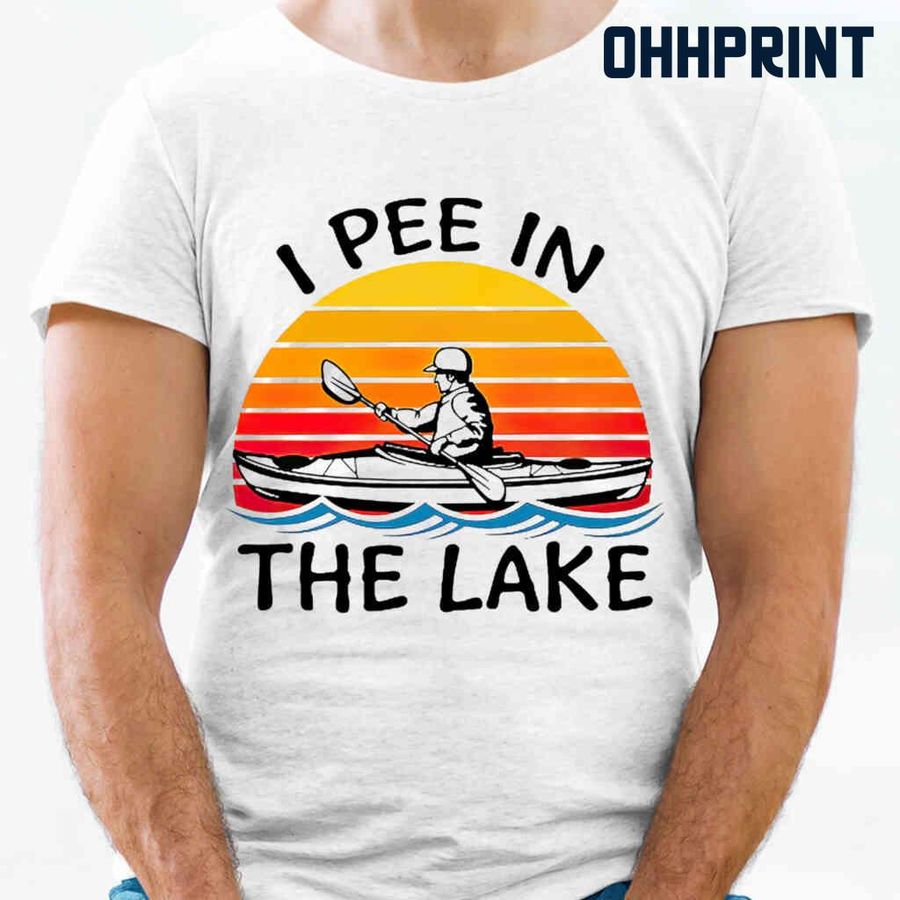 Kayak I Pee In The Lake Retro Style Tshirts White