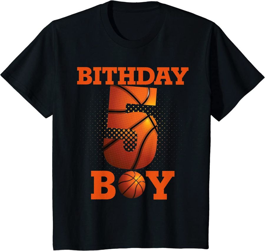 Kids 5 Years Old Basketball Boy 5th Birthday Party