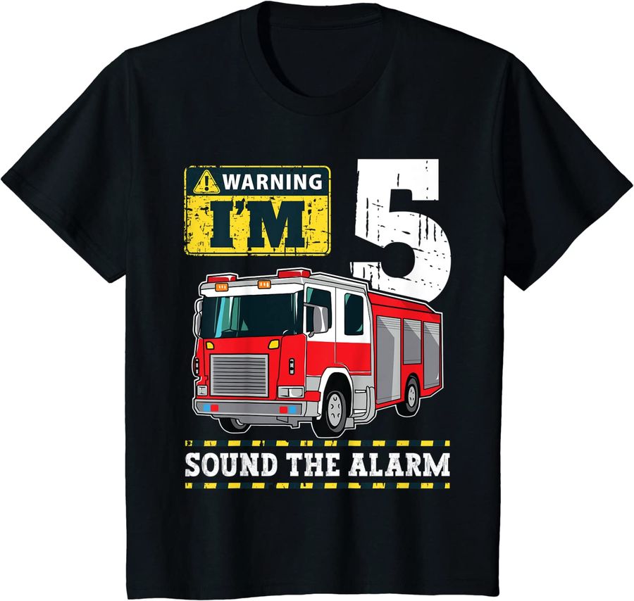Kids Fire Truck 5 Year Old Firefighter 5th Birthday Boy Toddler