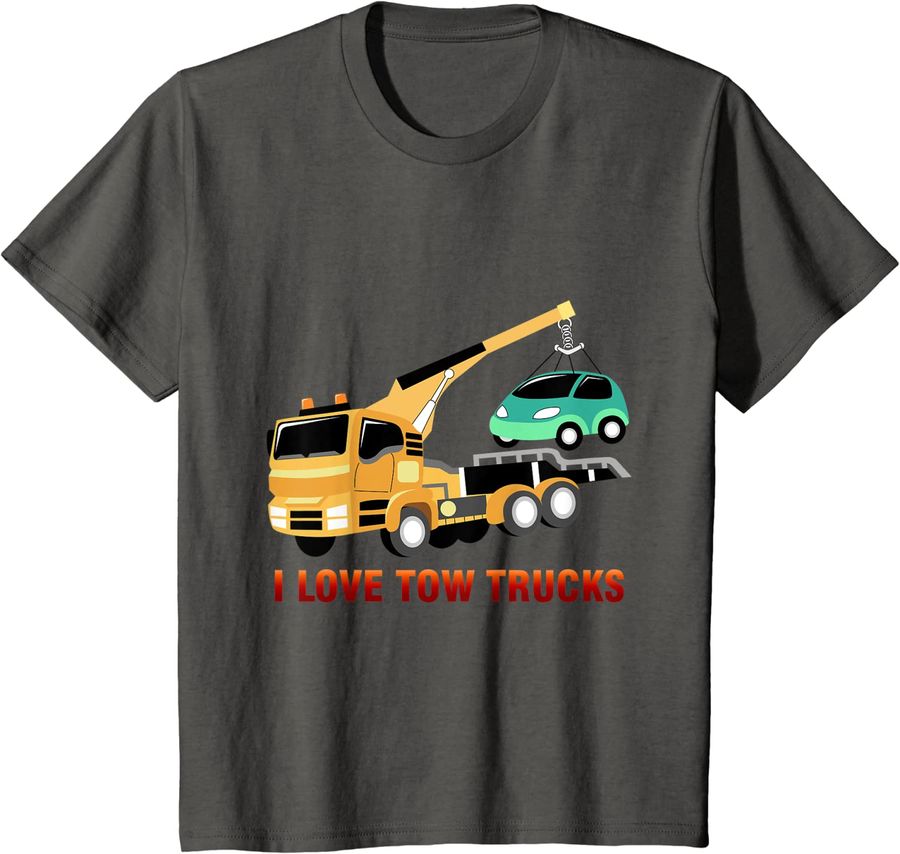 Kids I love tow truck t-shirt  boy, youth, apparel racing driver