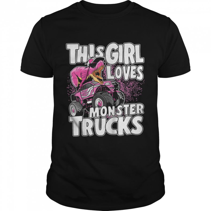 Kids Monster Truck Kids Toddler This Girl Loves Monster Trucks T-Shirt B09T24P34D