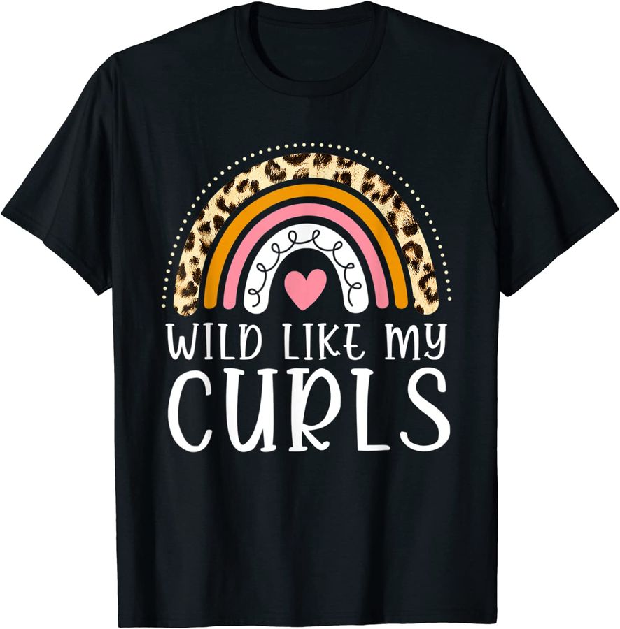 Kids Wild Like My Curls Toddler Girl Leopard Boho Rainbow