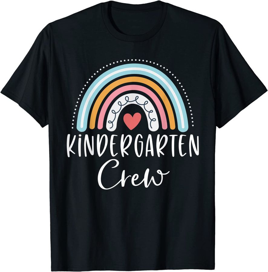 Kindergarten Crew Cute Rainbow Heart Kinder Teacher
