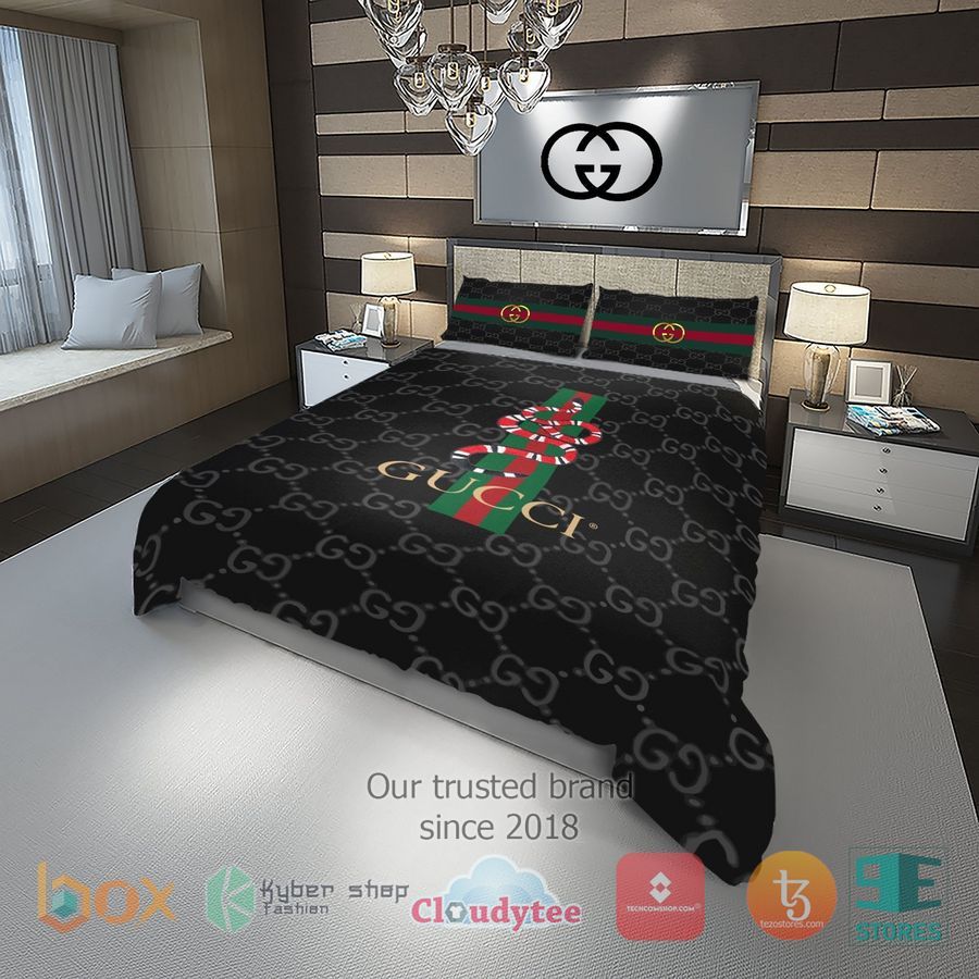 Kingsnake Gucci logo black Bedding Set – LIMITED EDITION