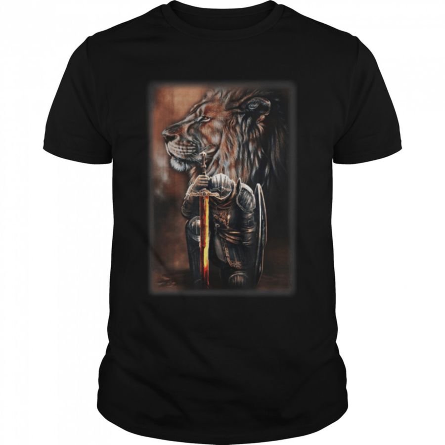 Knight Templar God Lion Christian Jesus Lover T-Shirt B09KY1FCKX