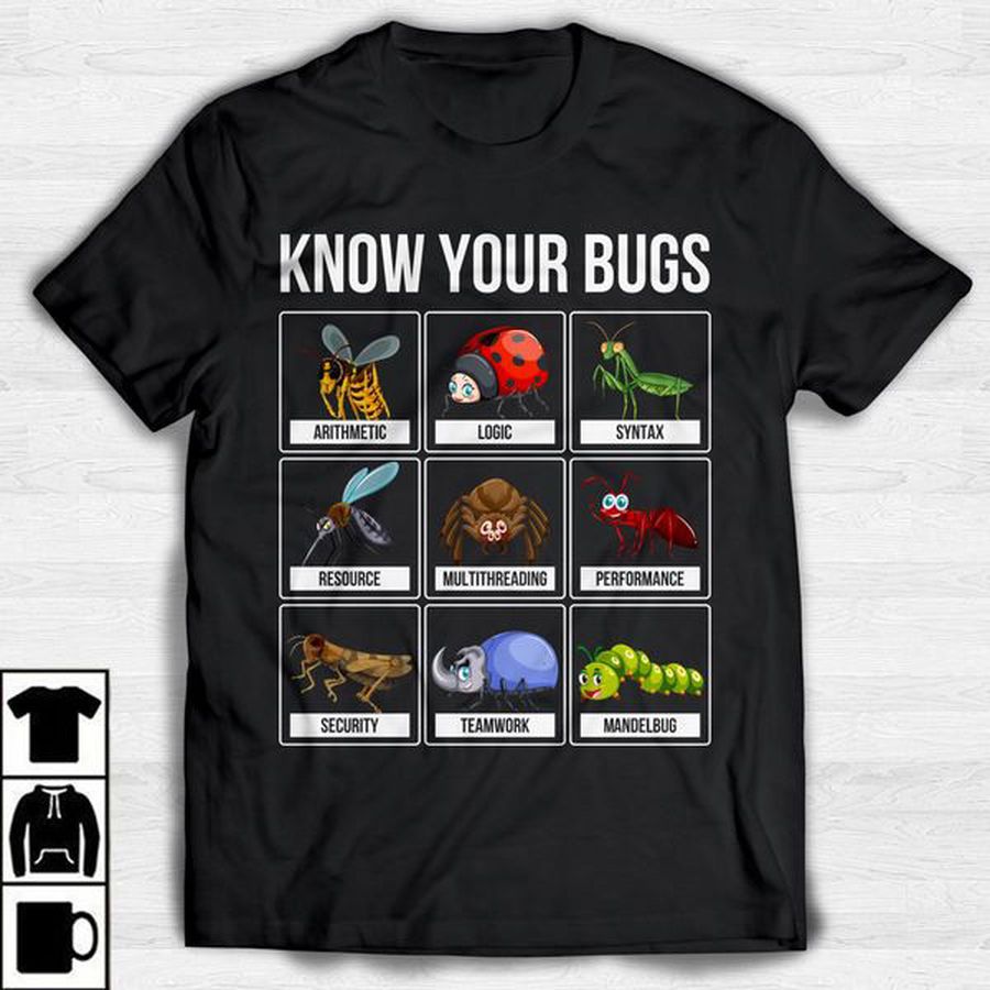 Know Your Bugs Arthmetic Logic Syntax Resource Multithreading Performance, IT Shirt