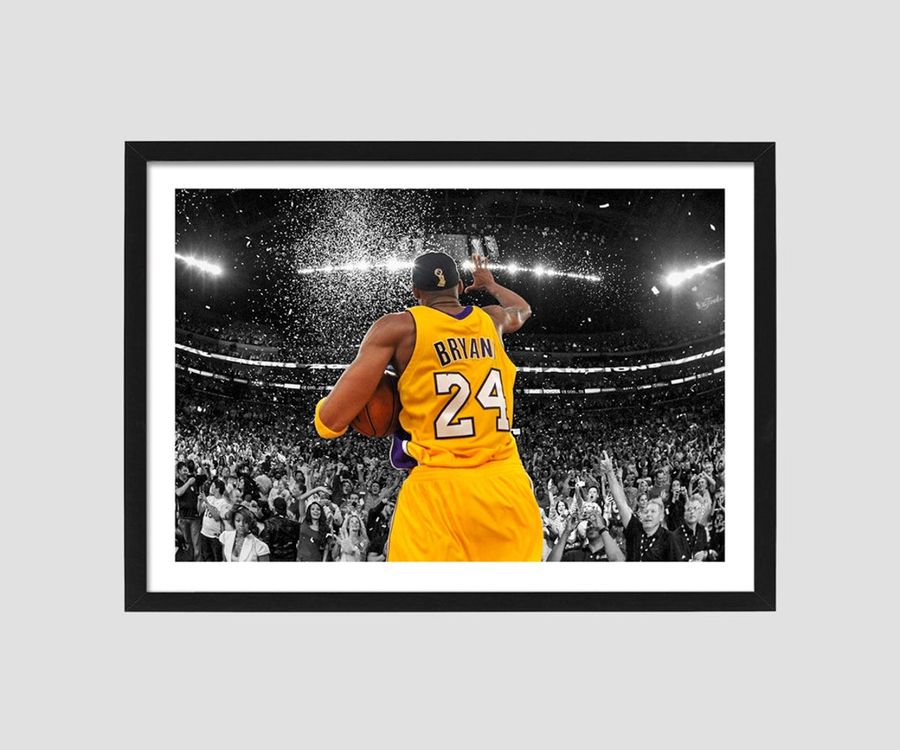 Kobe Bryant 2010 Finals 5 Rings Gesture Celebration Photo Poster