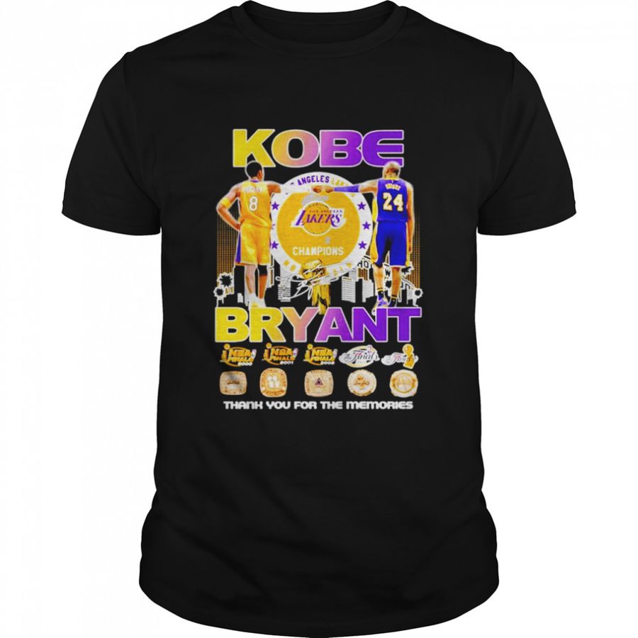 Kobe Bryant Los Angeles Lakers NBA Final thank you for the memories signature shirt