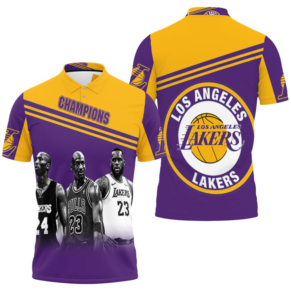 Kobe Bryant Michael J Lebron James Los Angeles Lakers Champion 3d Printed Polo Shirt All Over Print Shirt 3d T-shirt