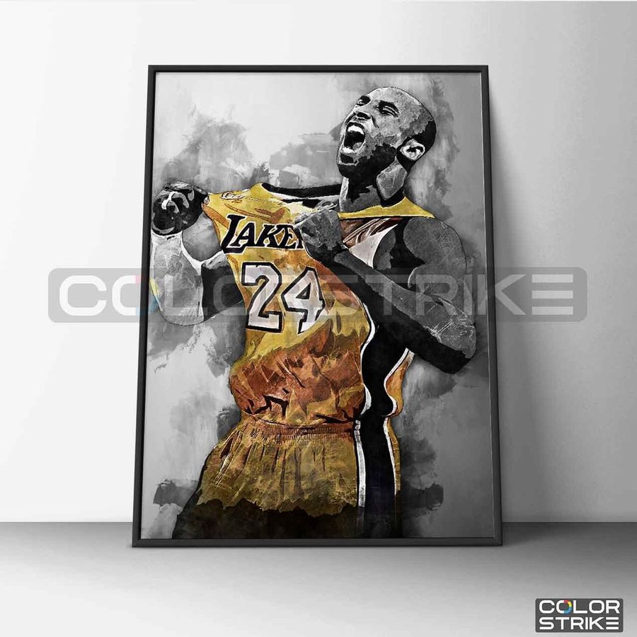 Kobe Bryant poster Kobe Bryant print La Lakers art print wall art home decor