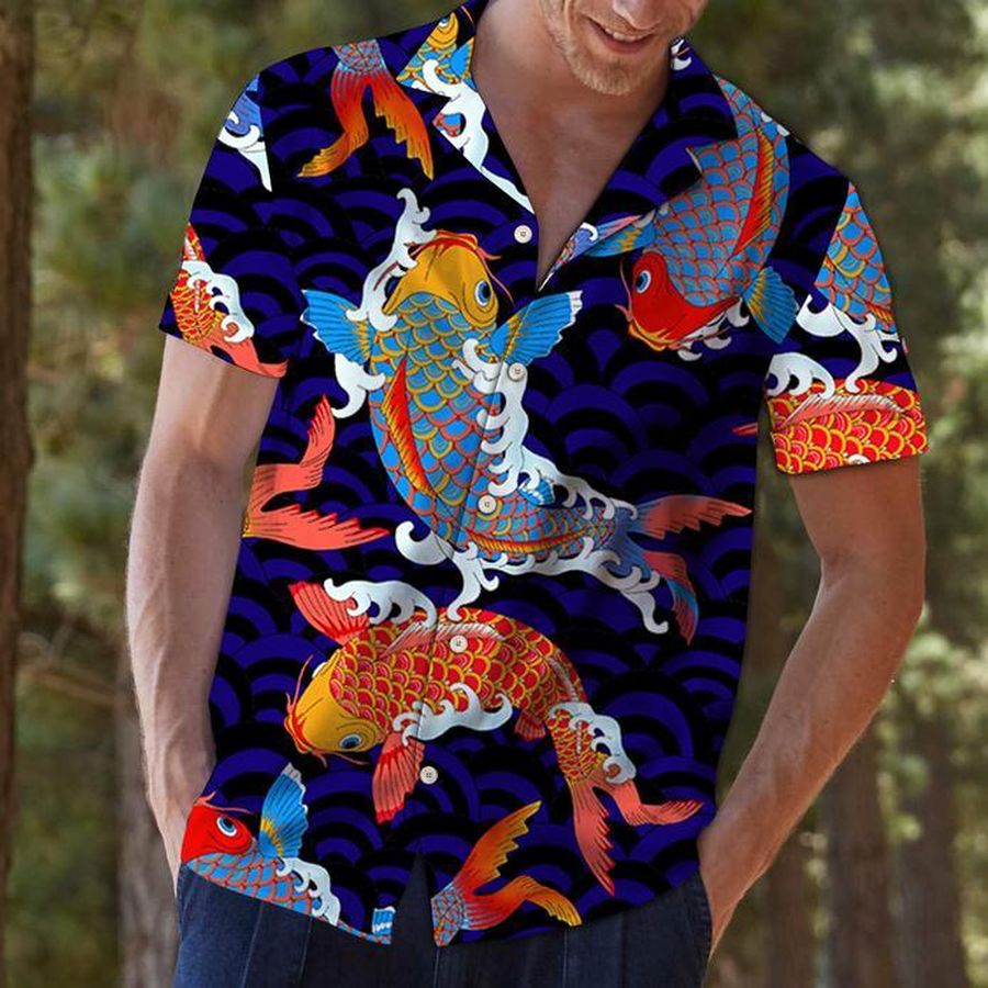 Koi Fish Hawaiian Shirt Pre10569, Hawaiian shirt, beach shorts, One-Piece Swimsuit, Polo shirt, funny shirts, gift shirts, Graphic Tee