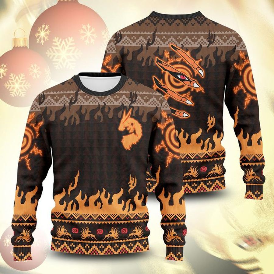 Kurama Naruto Anime Unisex Wool Sweater Christmas Gift