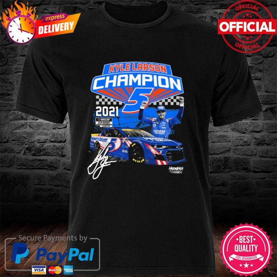 Kyle Larson 2021 NASCAR Champ EXCLUSIVE Signature T-Shirt