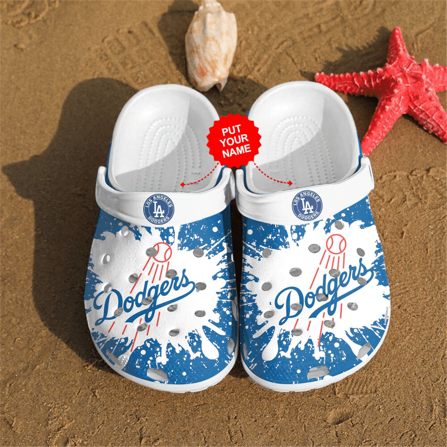 LA Dodgers Custom Name Crocs Crocband Clog Comfortable Water Shoes For Fans.png