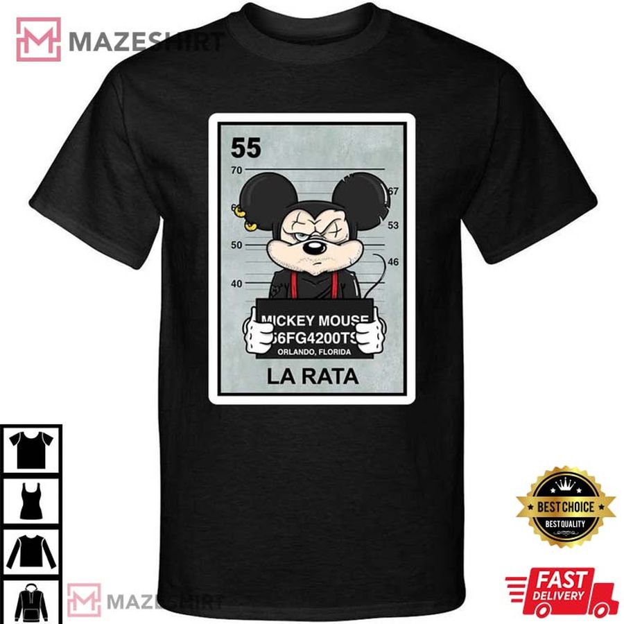 La Rata Thug Mickey Mouse Disney Loteria Mexican Bingo Style T-Shirt