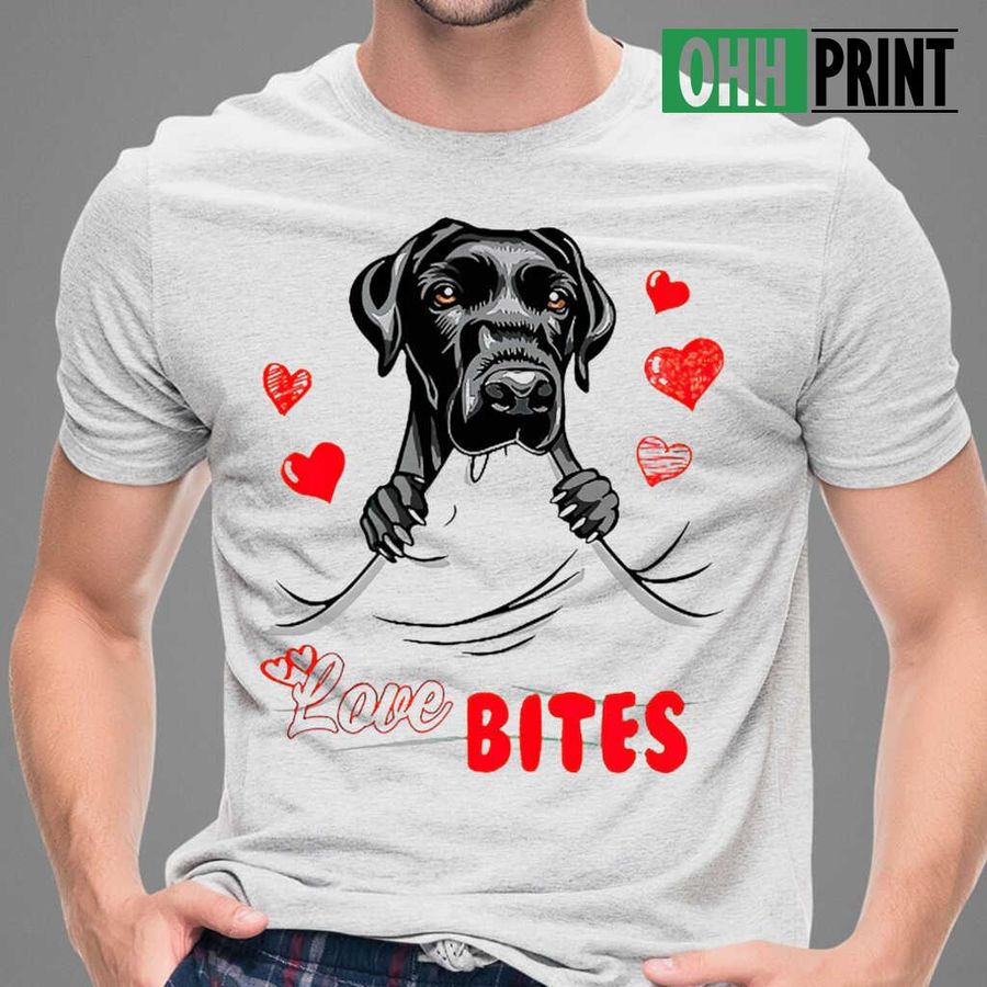 Labrador Heart Love Bites Tshirts White