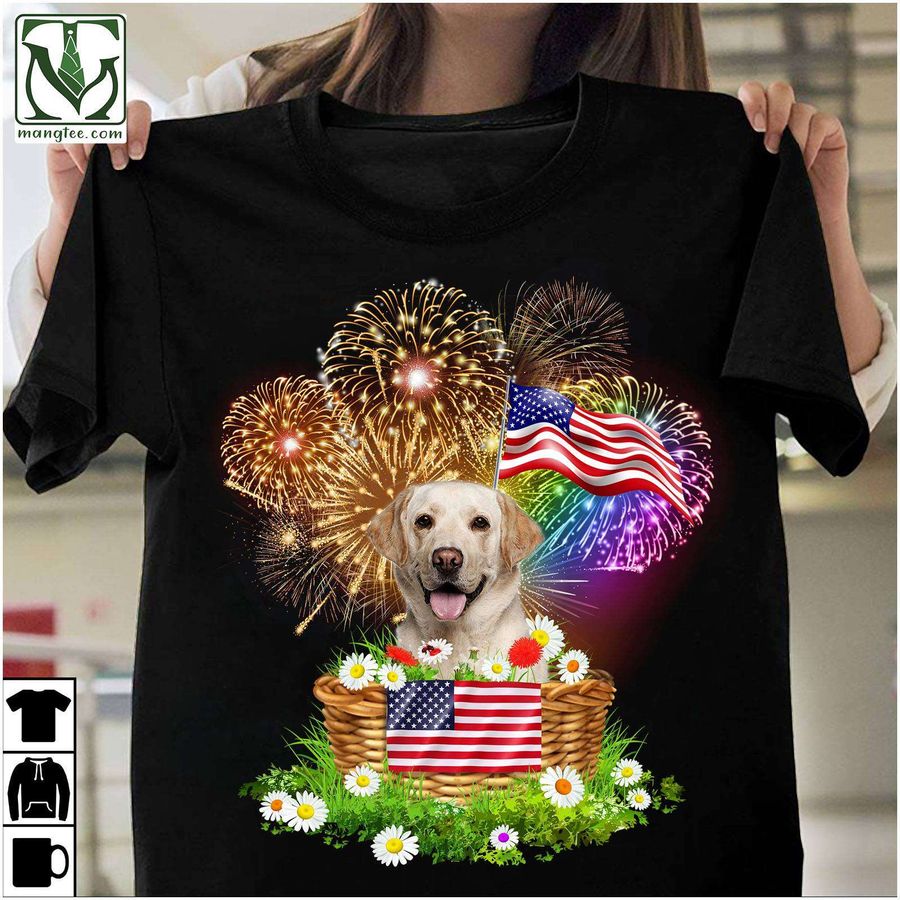 Labrador Retriever –  Firework American flag