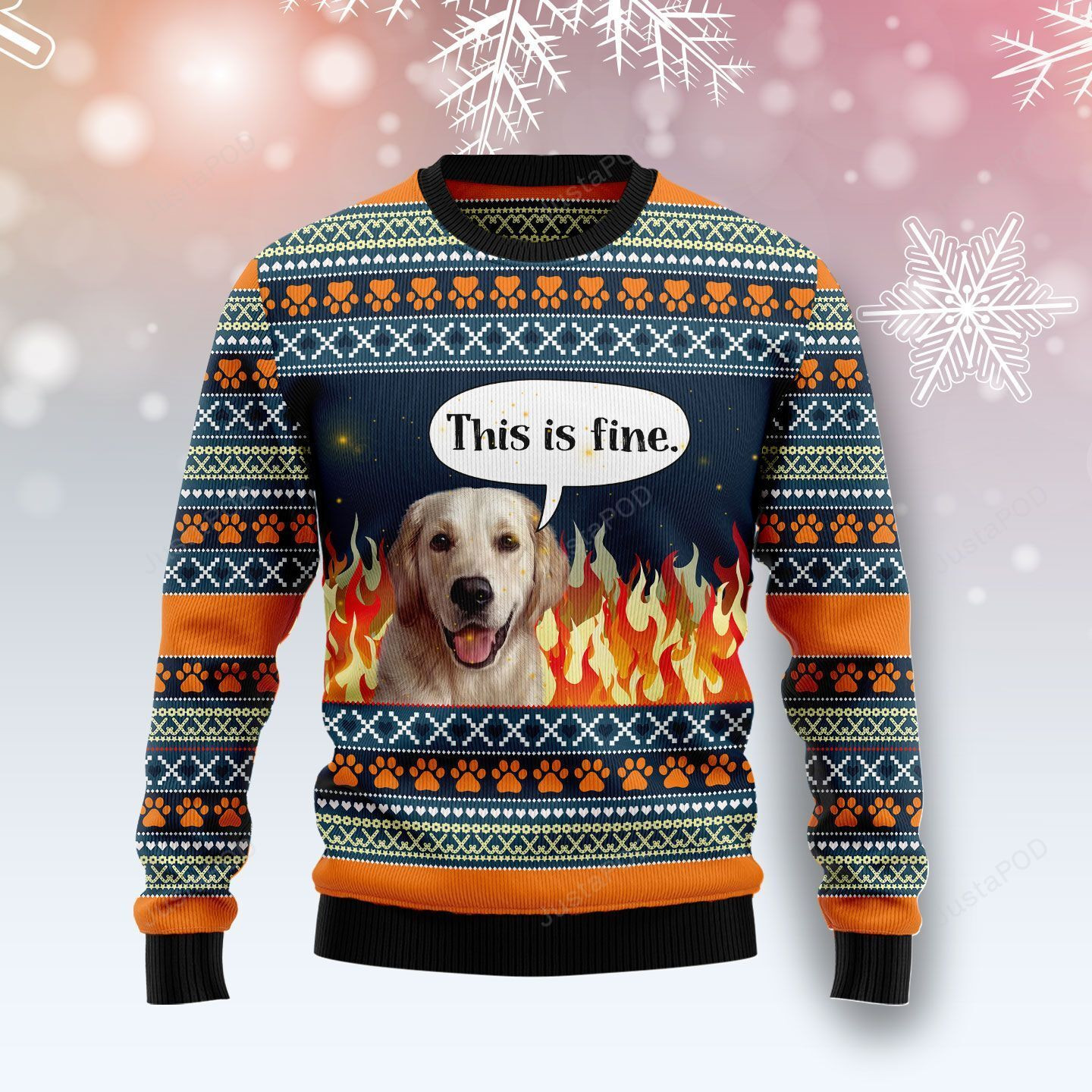 Labrador Retriever Fire Ugly Christmas Sweater All Over Print Sweatshirt