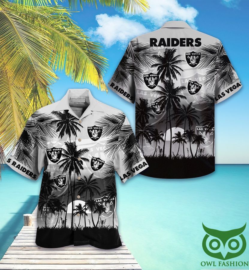 Las Vegas Raiders Black Gray Hawaiian Shirt