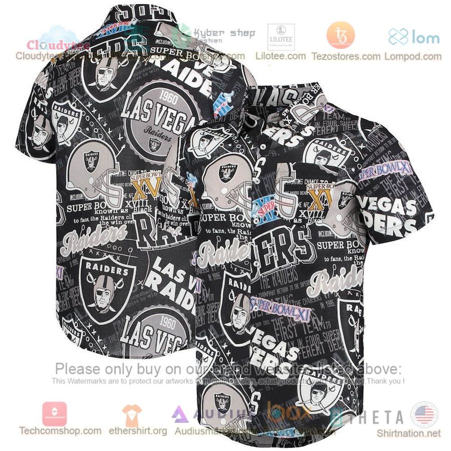Las Vegas Raiders Black Thematic Button-Up Hawaiian Shirt – LIMITED EDITION