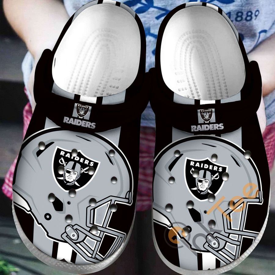Las Vegas Raiders NFL football helmet gift For lover Rubber Crocs Crocband Clogs, Comfy Footwear TL97