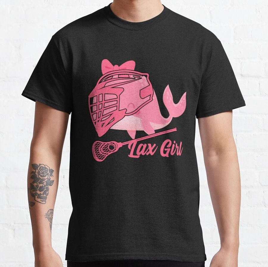 Lax Girl Pink Whale Women's Lacrosse Sports Player Classic T-Shirt