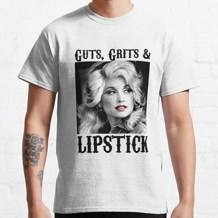 Laz Tipa Guts Grits And Lipstick Dolly Parton Trending Music Band Metal Music Band Classic T-Shirt