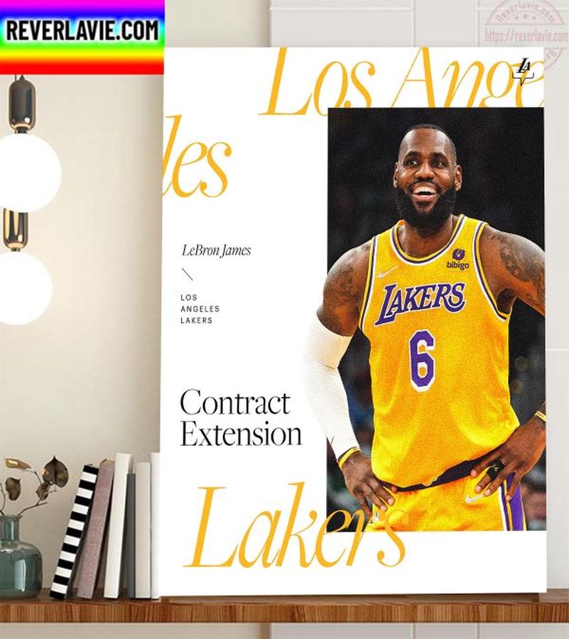 LeBron James Contract Extension With Los Angeles Lakers Home Decor Poster Canvas