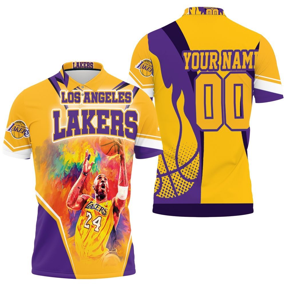Legend Kobe Bryant 24 Los Angeles Lakers Western Conference Personalized Polo Shirt All Over Print Shirt 3d T-shirt