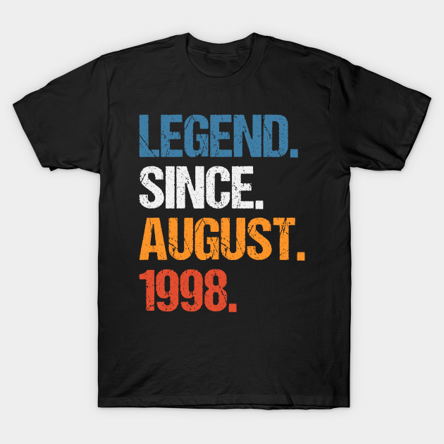 Legend Since August 1998 Birthday T-shirt, Hoodie, SweatShirt, Long Sleeve