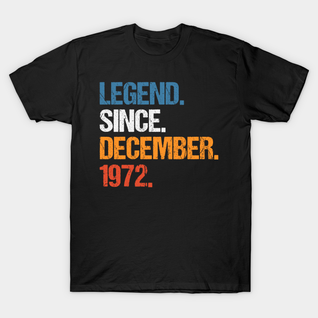 Legend Since December 1972 Birthday T-shirt, Hoodie, SweatShirt, Long Sleeve