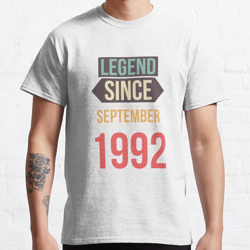 Legend Since September 1992 Vintage Retro Birthday Classic T-Shirt