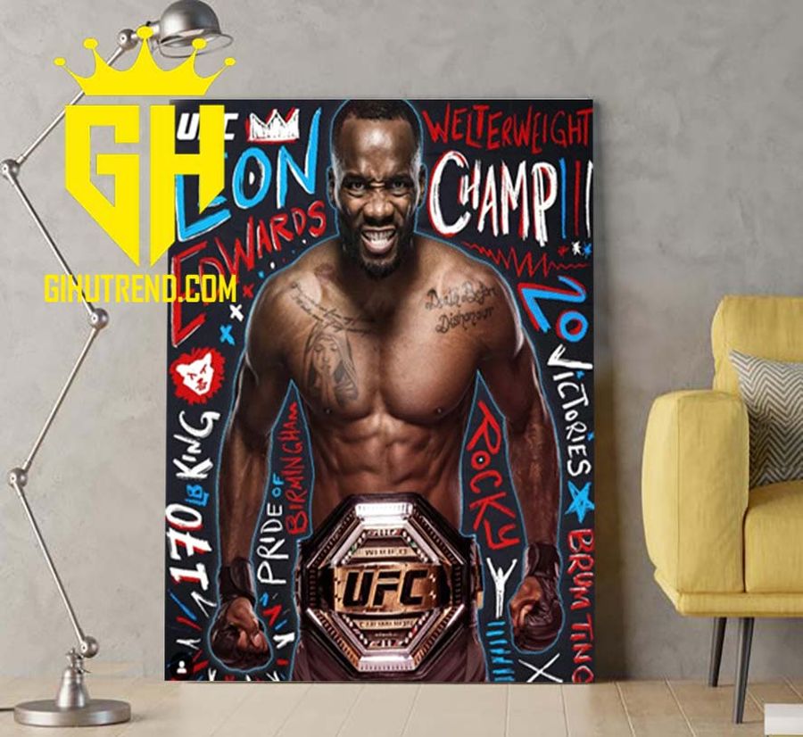 Leon Edwards Champion UFC 2022 Poster Canvas